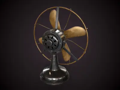 Vintage electric fan Low-poly 3D model