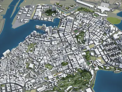 Macau - city and surroundings 3D model