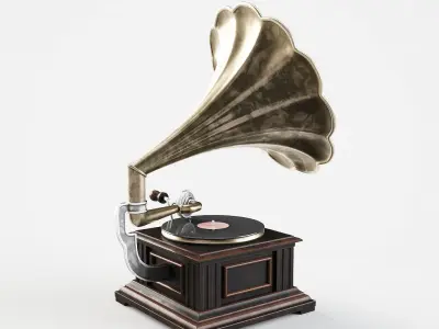 Vintage gramophone 3D model