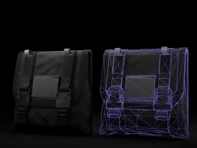 Game Ready Lowpoly Tactical Pouch Pack Free low-poly 3D model