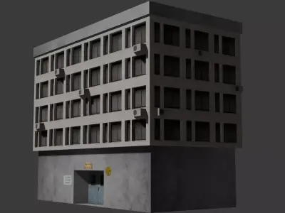 Building Apartment House FBX OBJ BLEND MTL Low-poly 3D model