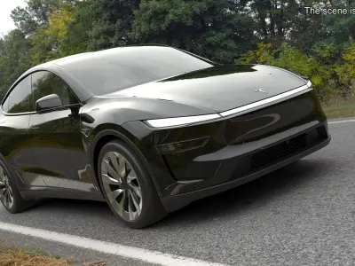 Black Tesla Model Y Juniper 2025 3D model