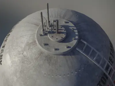 Liquefied petroleum balloon storage tank 3D model