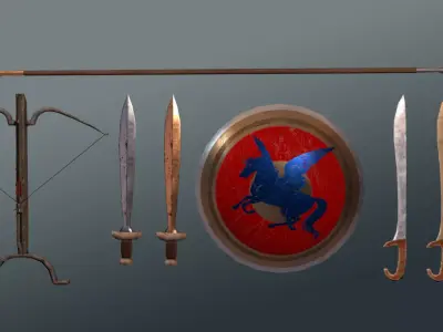 Ancient Greek Weapons Pack Low-poly 3D model