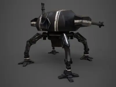 Spider robot - PBR - lowpoly Low-poly 3D model