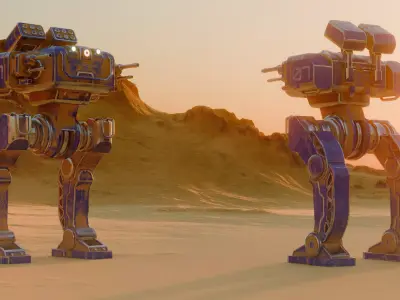  Apex Assault Mech  Low-poly 3D model