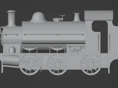 GWR 1361 class steam train Low-poly 3D model