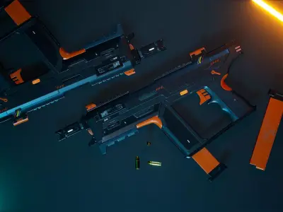 Modern SMG Low-poly 3D model