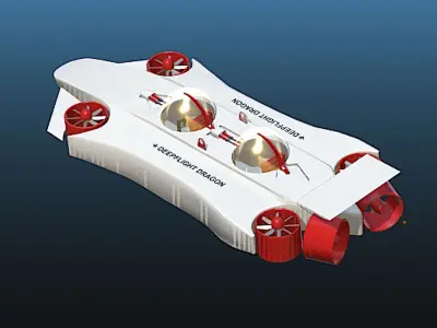 DeepFlight Dragon Personal Submarine - High Poly 3D model