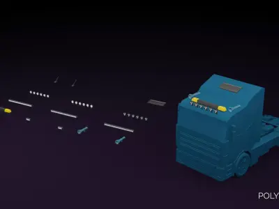 Trucks and Trailers - PolyPack - Low Poly Assets Low-poly 3D model