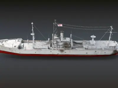 AGTR-5 USS Liberty Damage 3D model