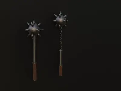 Medieval Mace Low-poly 3D model 18