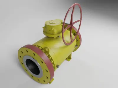 Realistic ball valve 3D model