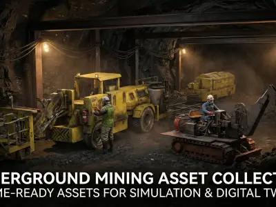 Underground Mining Industrial Asset Pack Game Ready