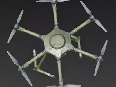 Military Hexacopter Drone 3D Model Low-poly 3D model