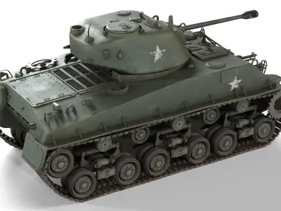 M4 Sherman Tank Low-poly 3D model