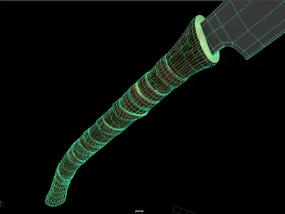 Two-handed barbarian saber 3D model