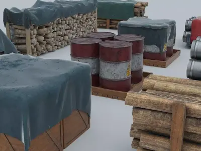 Warehouse - Stored Game Ready PBR Assets Low-poly 3D model