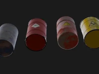 Barrel Collection  Low-poly 3D model