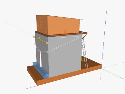 Composting toilet tower 3D model