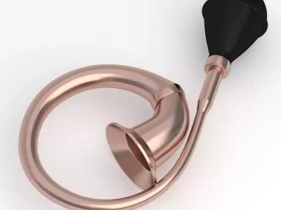Vintage Vehicle Horn Copper 02 3D model