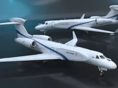 Electronic Surveillance Aircraft Simplified 3D model