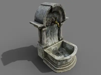 Fountain Type 2 Low-poly 3D model