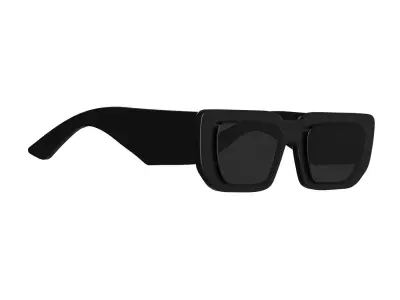 Thick Rectangle Sunglasses 3D model