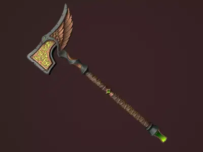 Rune two handed hammer Low-poly 3D model