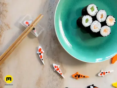  Koi Fish Chopstick Rest Free 3D print model