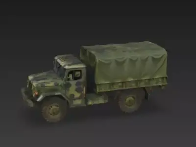 Heavy Military Cargo Truck 3D Model Low-poly 3D model