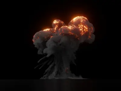 Oil Explosion VDB 3D Model 3D model