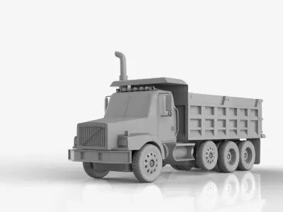 Volvo WG Dump Truck 4 axle 2007 3D print model