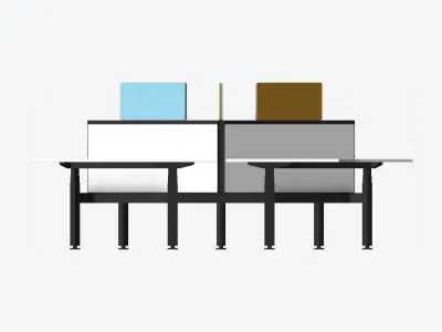 Desk - Cluster - Officetec - Angular - 120 Deg - Adjustable Low-poly 3D model