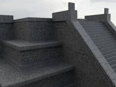 Mayan Temple Low-poly 3D model order