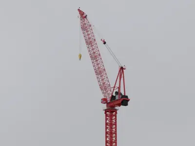 Luffing Jib Tower Crane 3D model