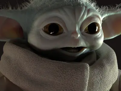 Grogu Baby Yoda Film Quality T-Pose 3D model