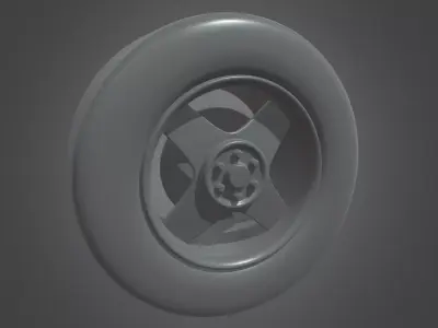 Low Poly Wheel 01 Low-poly 3D model