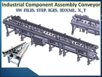 Industrial Production and Component Assembly Conveyor System 3D model