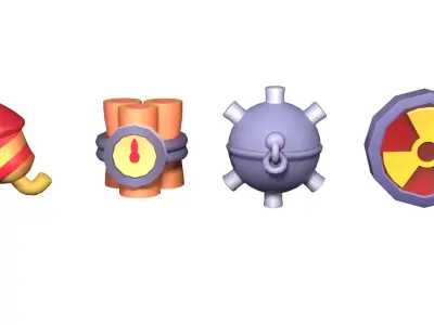 Boom Cartoon T Low-poly 3D model