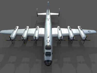 strategic bomber realistic 3d model Low-poly 3D model