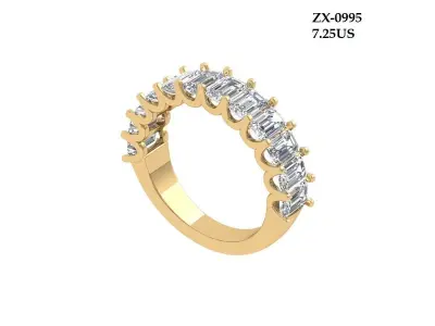 Solitaire Engagement Ring 3D print model 43