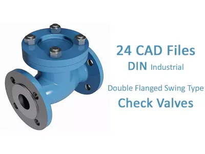 Swing Type Check Valves - DIN Flanged Ends -  3D model