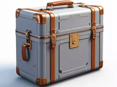 Vintage Metal Suitcase 3D Model Low-poly 3D model