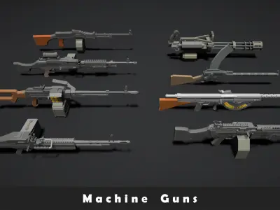 Weapons Pack - Gun Low-poly 3D model
