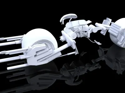 Batpod motorcycle with guns 3D print model