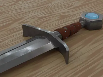 High-poly Iron Sword 3D model