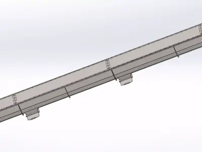 diameter 450mm x length 10000mm screw conveyor 3D model