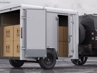 Compact Cargo Trailer with Packed Cartons 3D model