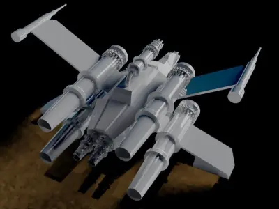 Blender 3d Space Ship Module with different 3d format of files Free 3D model